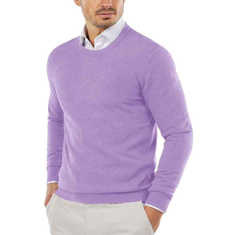 Crew Neck Sweater Slim Fit Lightweight Knitted Pullover