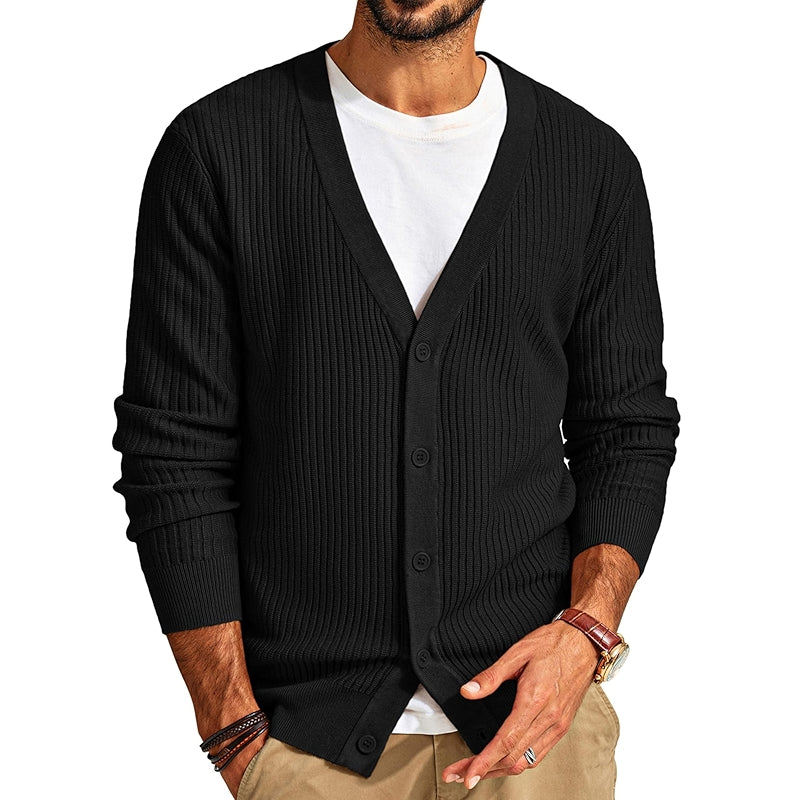 Cardigan Sweater Long Sleeve V Neck Slim Fit Casual