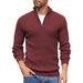 Quarter Zip Sweater Slim Fit Mock Neck Pullover
