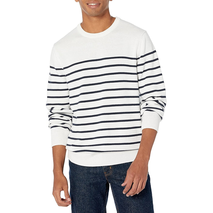 Solid Colored Men Crew Style Pullover With Long Sleeves