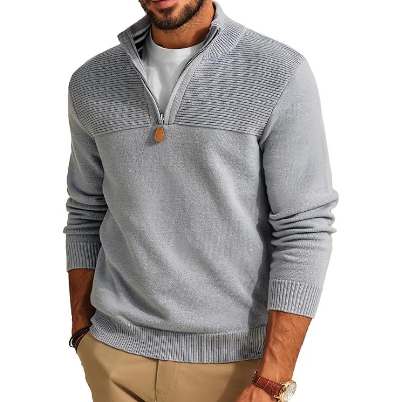 Basic Mock Design Zipper Closure Pullover