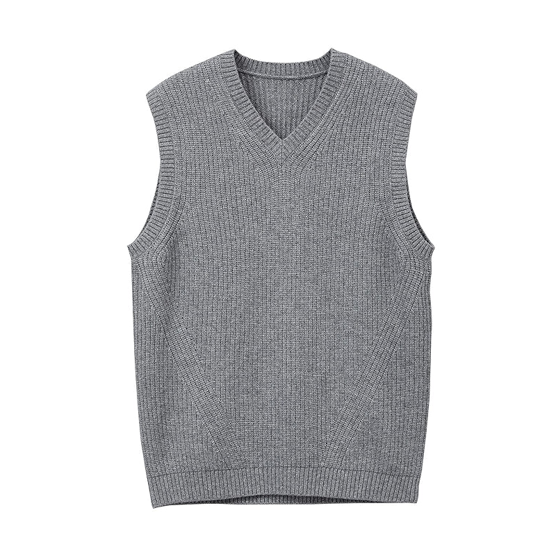 V Neck Knitted Sweater Sleeveless Pullover Knitwear Vest