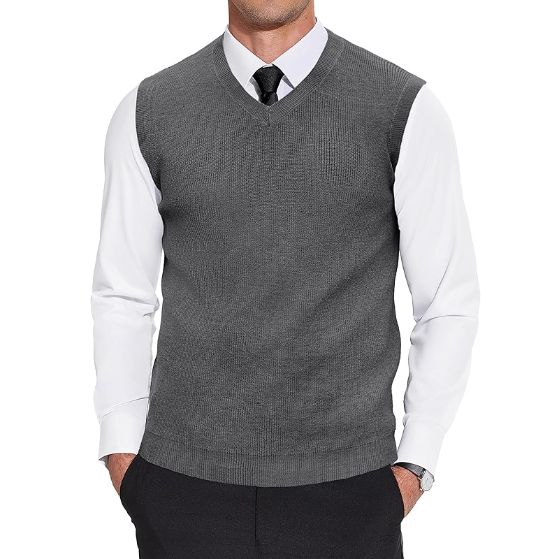 Sweater Vest V Neck Sleeveless Casual Knitted Pullover