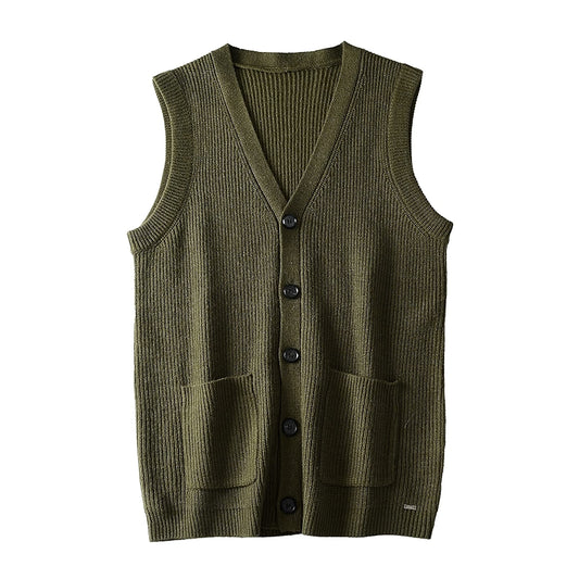 Sweater Vest V Neck Sleeveless Knitted Cardigan