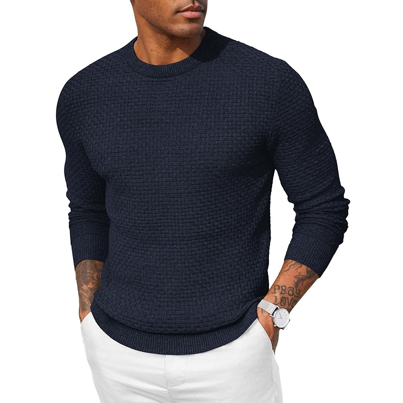 Dress Crewneck Sweater Pullover Knit Long Sleeve Casual Slim Fit