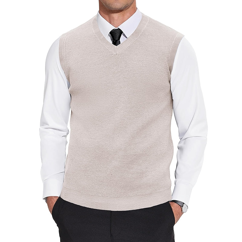 Sweater Vest V Neck Sleeveless Casual Knitted Pullover