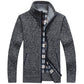 Full Zip Slim Thick Knitted Cardigan Jacket With Pockets