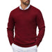 Crewneck Pullover Knit Sweater Lightweight With Ribbing Edge