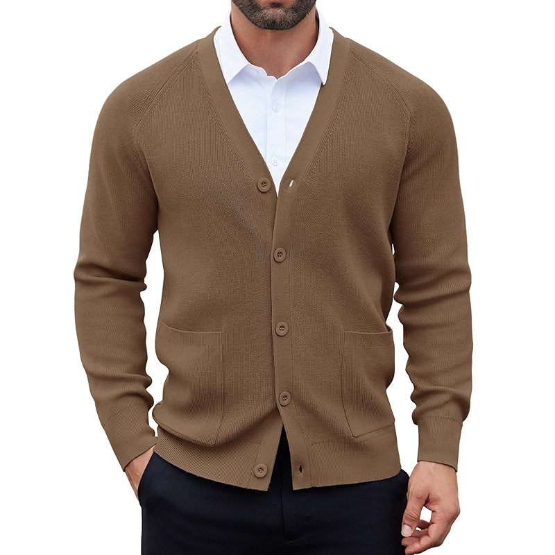 Lightweight Casual Cardigan Sweater With Buttons And Pockets