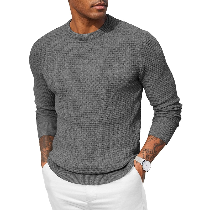 Dress Crewneck Sweater Pullover Knit Long Sleeve Casual Slim Fit