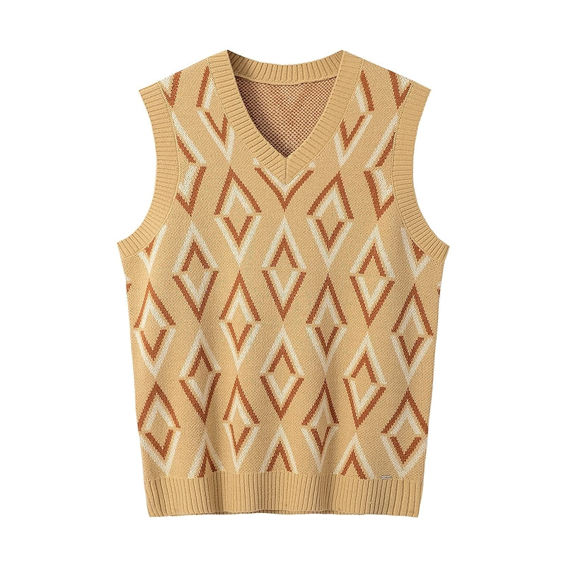 V Neck Knitted Sweater Sleeveless Pullover Knitwear Vest