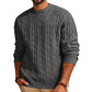 Cable Knit Crewneck Pullover Sweater Casual Twist Texture