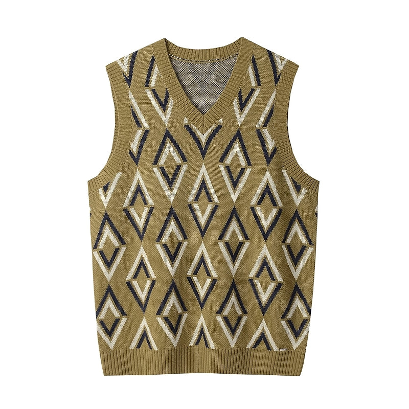 V Neck Knitted Sweater Sleeveless Pullover Knitwear Vest