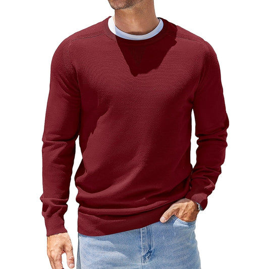 Lightweight Crewneck Pullover Sweater Long Sleeve Knit