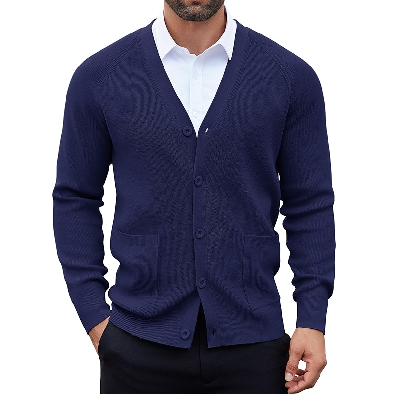 Lightweight Casual Cardigan Sweater With Buttons And Pockets