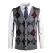 Thick Argyle Sweater Vest Classic V Neck Knitwear Sleeveless Pullover