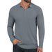 Long Sleeve Polo Sweater Waffle Textured Casual Knit Pullover