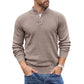 Quarter Button Sweater Lightweight Mock Neck Pullover