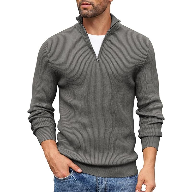 Lightweight Quarter Zip Design Slim Fit Pullover