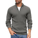 Quarter Zip Sweater Slim Fit Mock Neck Pullover