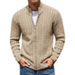 Full Zip Cardigan Sweater Slim Fit Cable Knit With Pockets