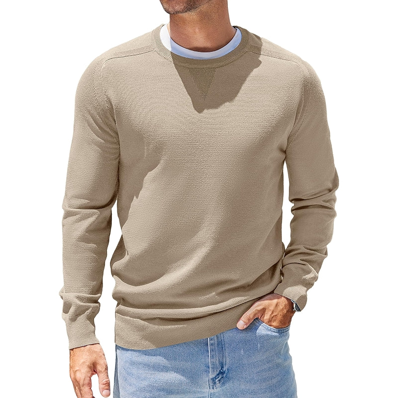 Lightweight Crewneck Pullover Long Sleeve Knit Sweater