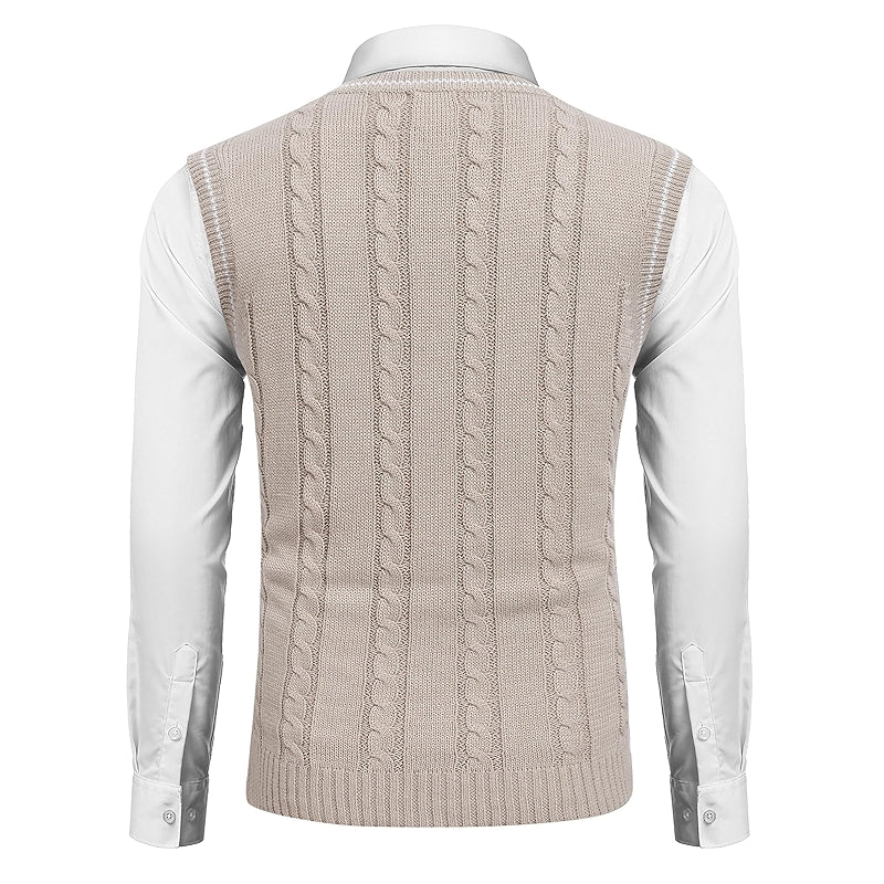 Casual Sweater Vest V Neck Slim Fit Knitted Pullover