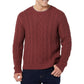 Long Sleeve Cotton Fisherman Cable Crewneck Sweater