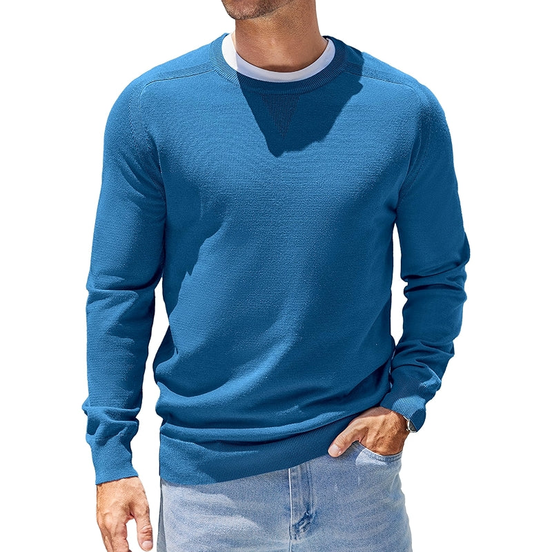 Lightweight Crewneck Pullover Long Sleeve Knit Sweater