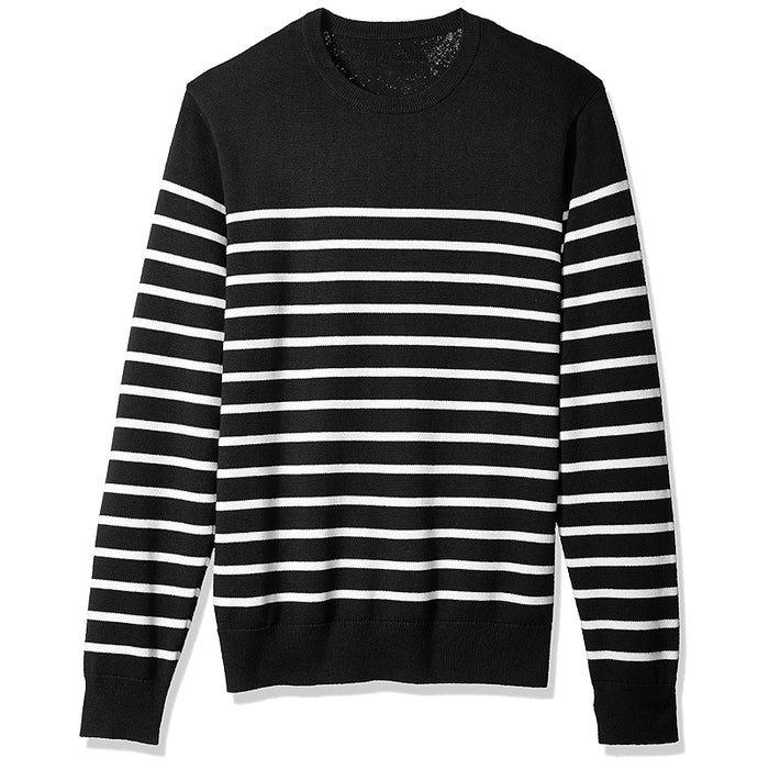 Solid Colored Men Crew Style Pullover With Long Sleeves