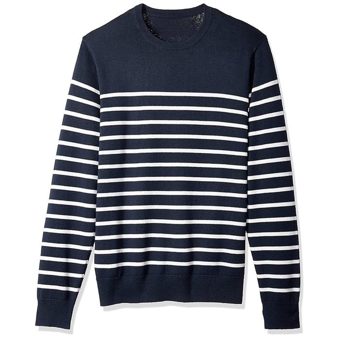 Solid Colored Men Crew Style Pullover With Long Sleeves