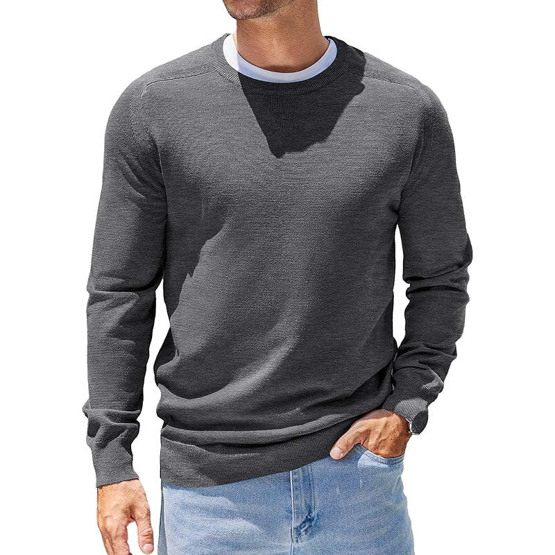 Lightweight Crewneck Pullover Long Sleeve Knit Sweater