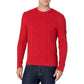 Long Sleeve Cotton Fisherman Cable Crewneck Sweater