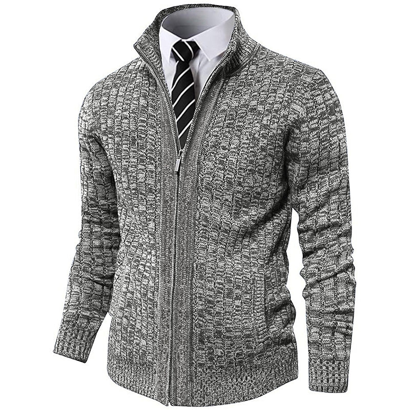 Slim Fit Full Zip Knit Sweater