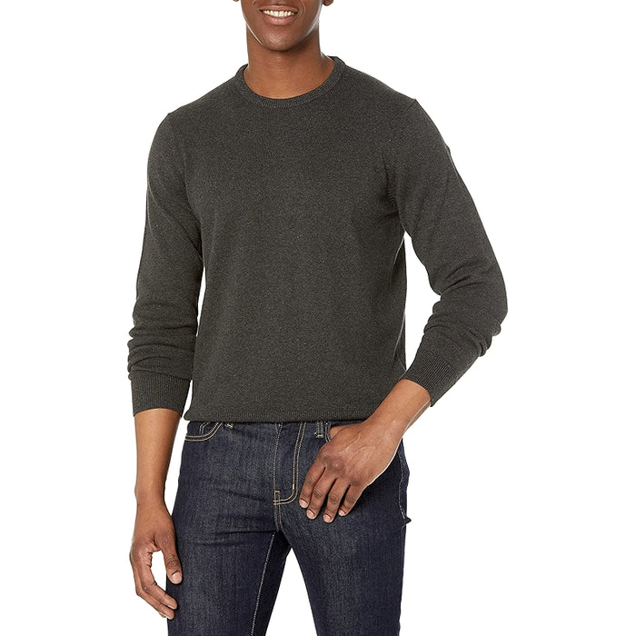 Solid Colored Men Crew Style Pullover With Long Sleeves