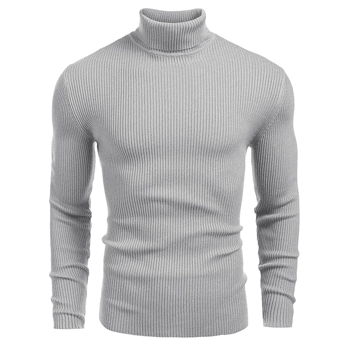 Ribbed Slim Fit Knitted Pullover Casual Turtleneck Sweater