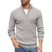 Quarter Zip Sweater Slim Fit Mock Neck Pullover