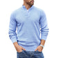 Quarter Button Sweater Lightweight Mock Neck Pullover