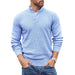 Quarter Button Sweater Lightweight Mock Neck Pullover