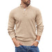 Quarter Button Sweater Lightweight Mock Neck Pullover