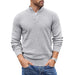 Quarter Button Sweater Lightweight Mock Neck Pullover
