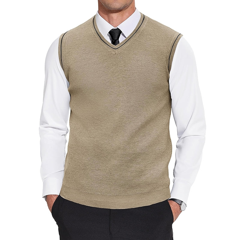 Sweater Vest V Neck Sleeveless Casual Knitted Pullover