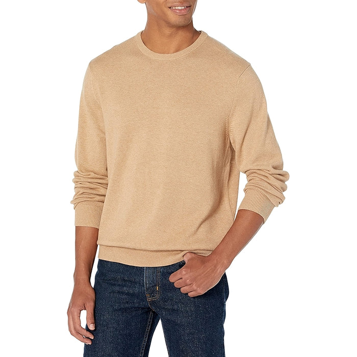 Solid Colored Men Crew Style Pullover With Long Sleeves