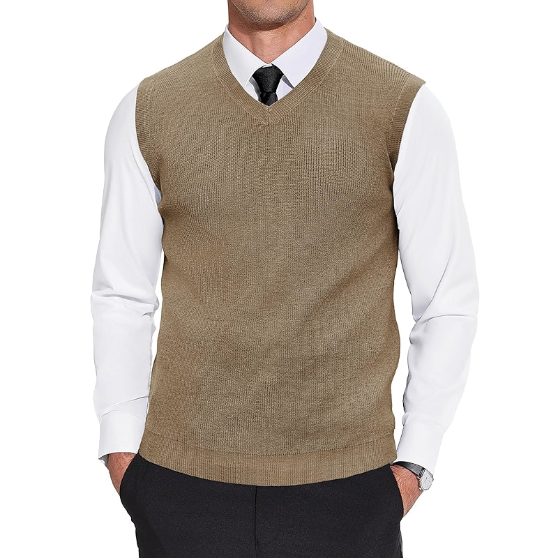 Sweater Vest V Neck Sleeveless Casual Knitted Pullover