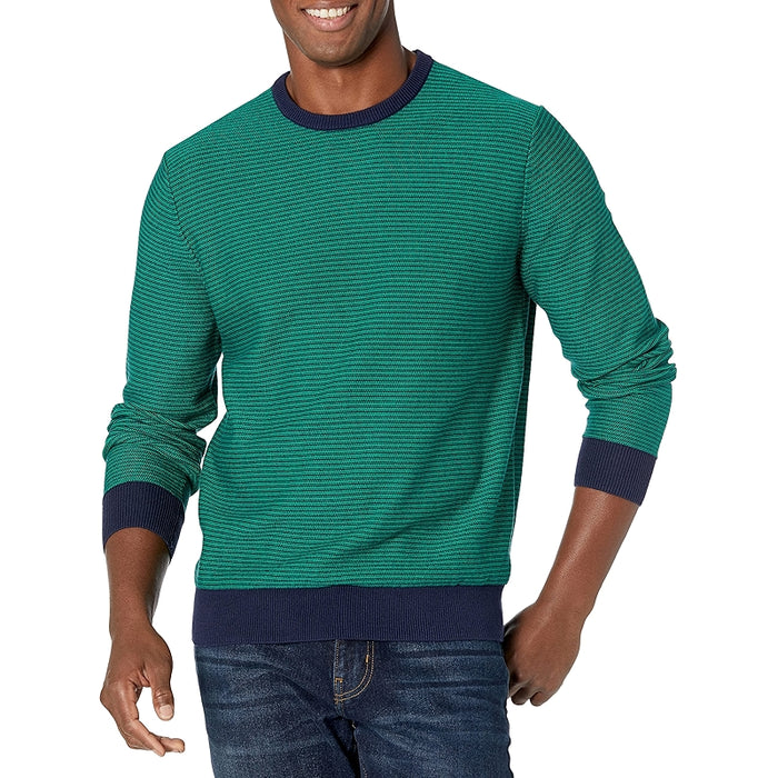 Solid Colored Men Crew Style Pullover With Long Sleeves