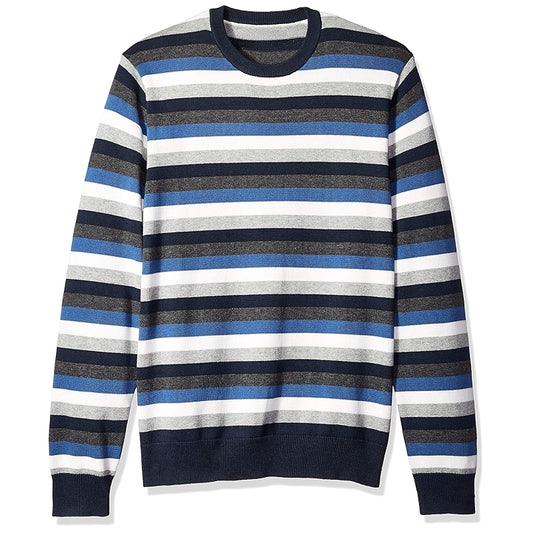 Solid Colored Men Crew Style Pullover With Long Sleeves