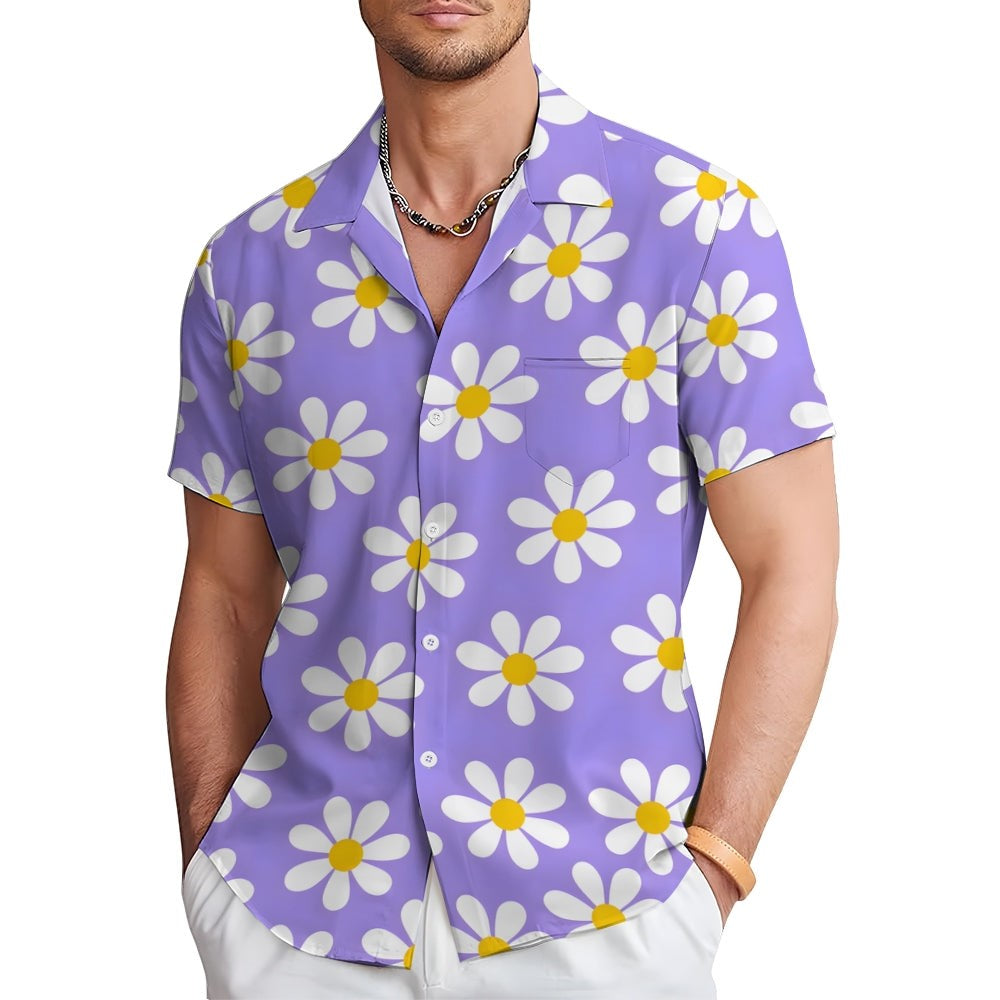 All Over Floral Holiday Short Sleeve Shirt