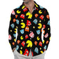 Pacman Inspired Casual Printed Long Sleeve Shirt