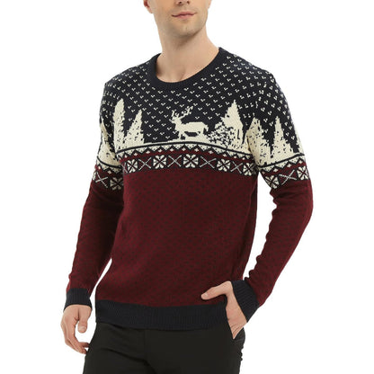 Festive Christmas Sweater With Snowflake Print