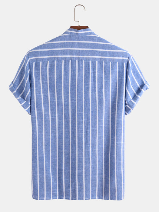 Classic Stripes Short Sleeve Henley Shirt